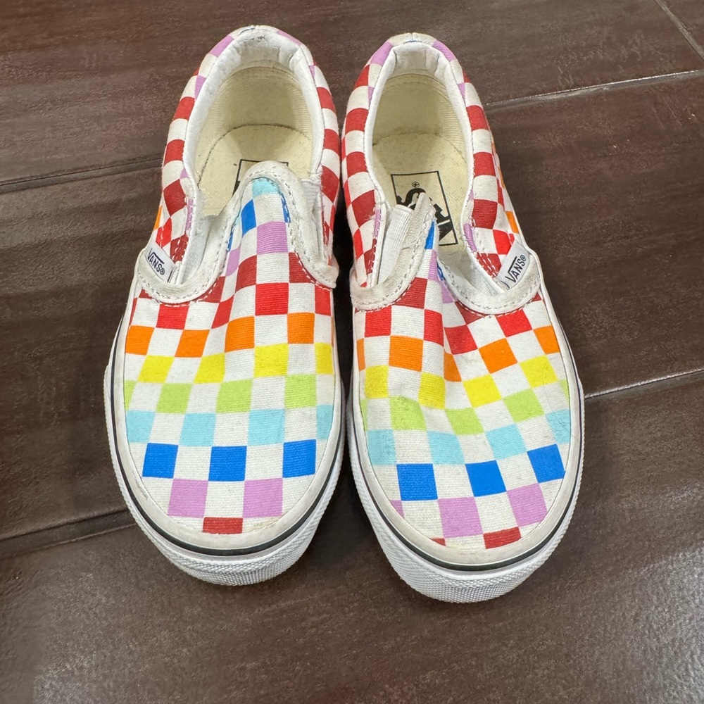 Vans Kids Multicolor Checkered Slip-On Sneakers 11.5